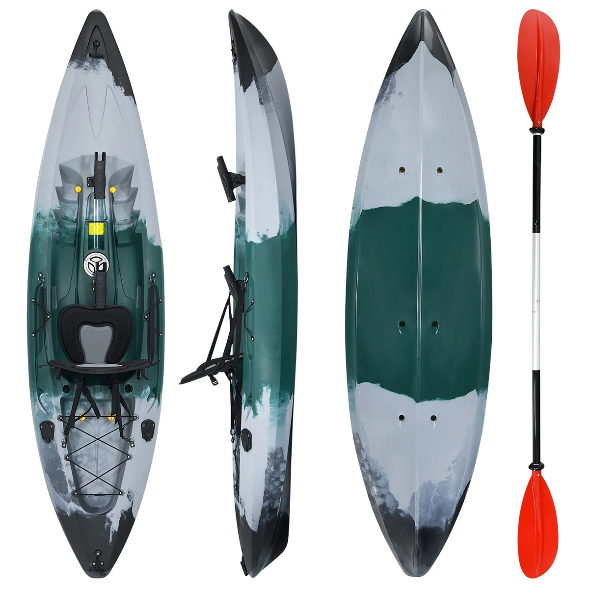 9.7FT Sit-on-Top Fishing Kayak �� One Person Recreational Touring Kayak