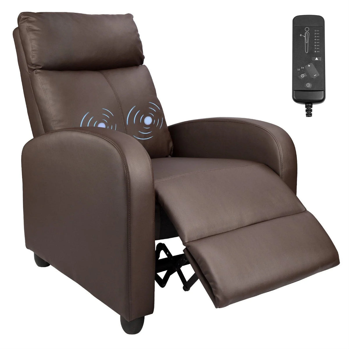Massage Recliner Chair, PU Faux Leather Home Theater Recliner with Padded Seat