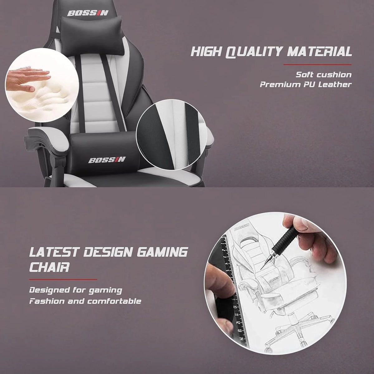 Racing Style Gaming Chair, 300 lbs Big and Tall High Back Computer Chair