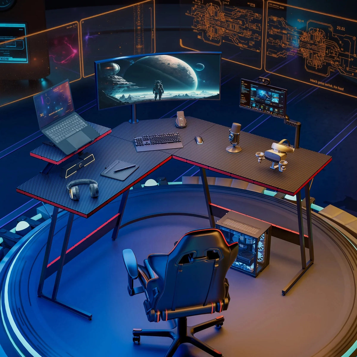 L-Shaped Gaming Desk, Computer Corner Desk and Office Writing Desk for Home