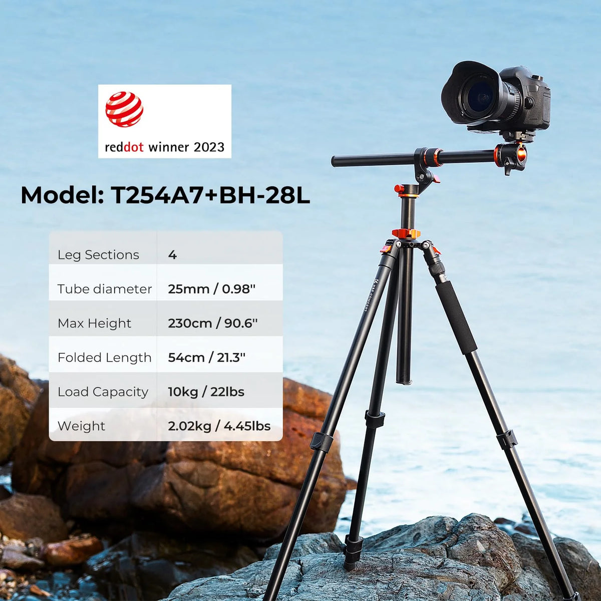 90 Inch Ultra High Camera Tripod with Metal Ball Head, Extra Tall Heavy Duty Photography Tripod Stand