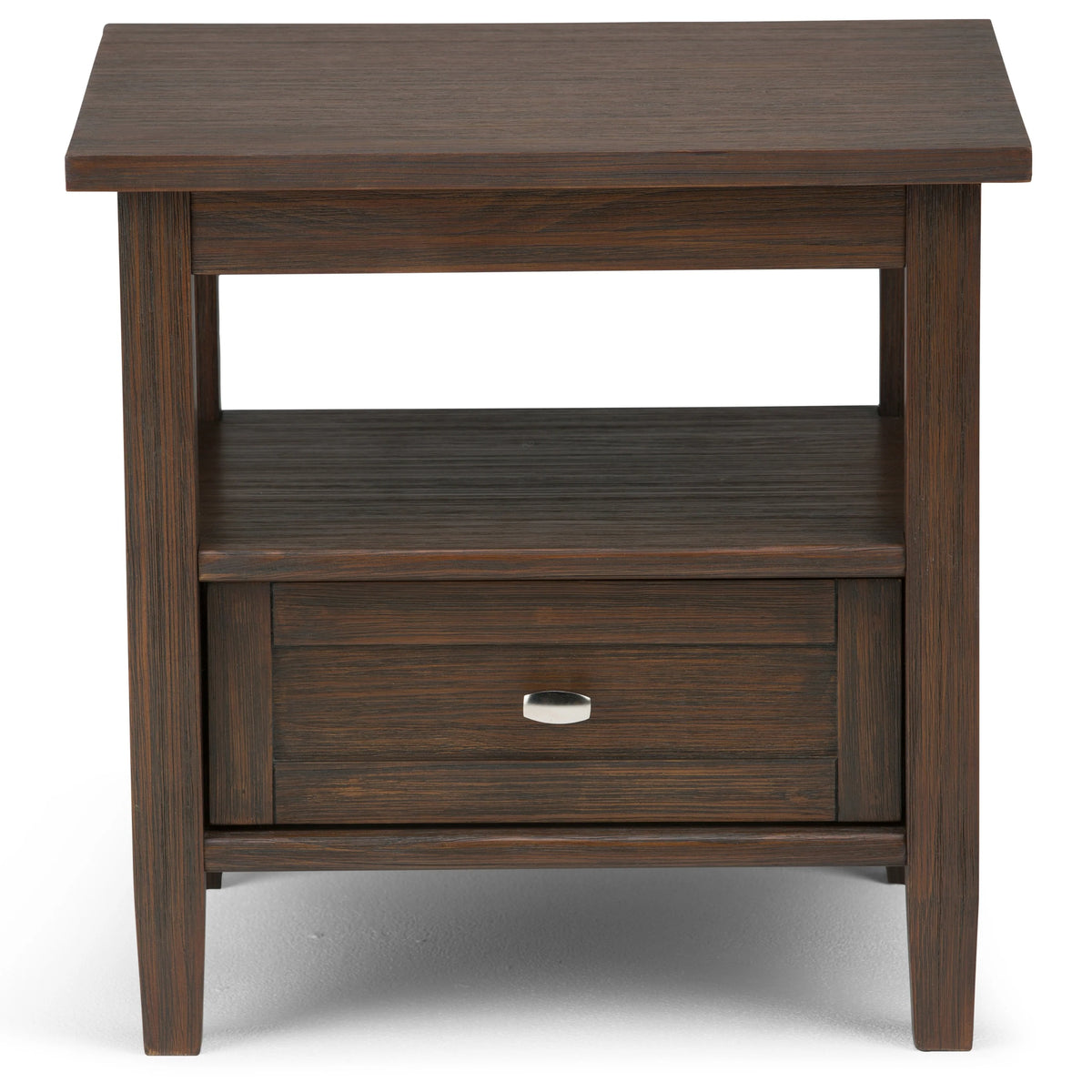 20 Inch Wide Solid Wood Rectangle End Table, Transitional Side Table
