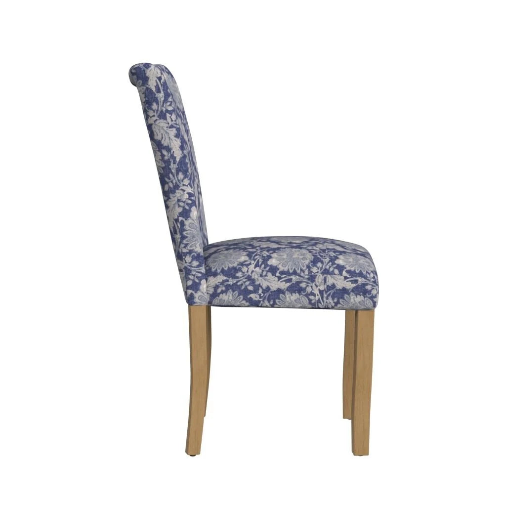 Set of 2 Upholstered Medallion Dining Chairs, Comfortable Parsons Style Chairs for Kitchen and Dining Room