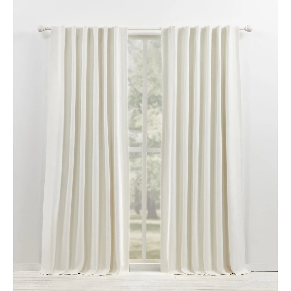 Blackout Single Curtain Panel, Back Tab and Rod Pocket Window Curtain