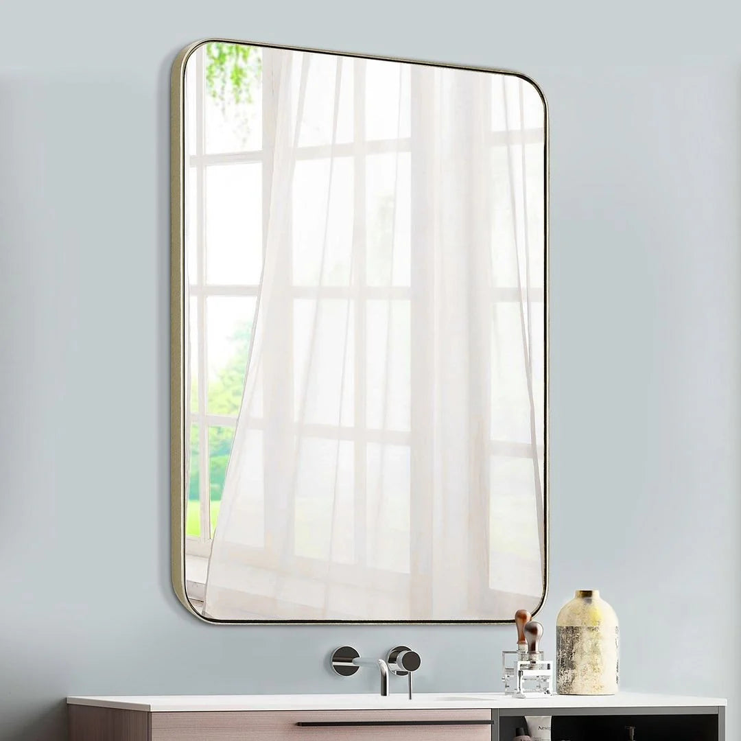 Metal Venetian Wall Mounted Mirror, Decorative Vintage Style Hanging Mirror for Living Room, Bedroom and Entryway