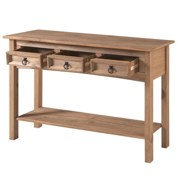 Wood Console Table with 3 Drawers, Entryway Hallway Storage and Display Table for Home