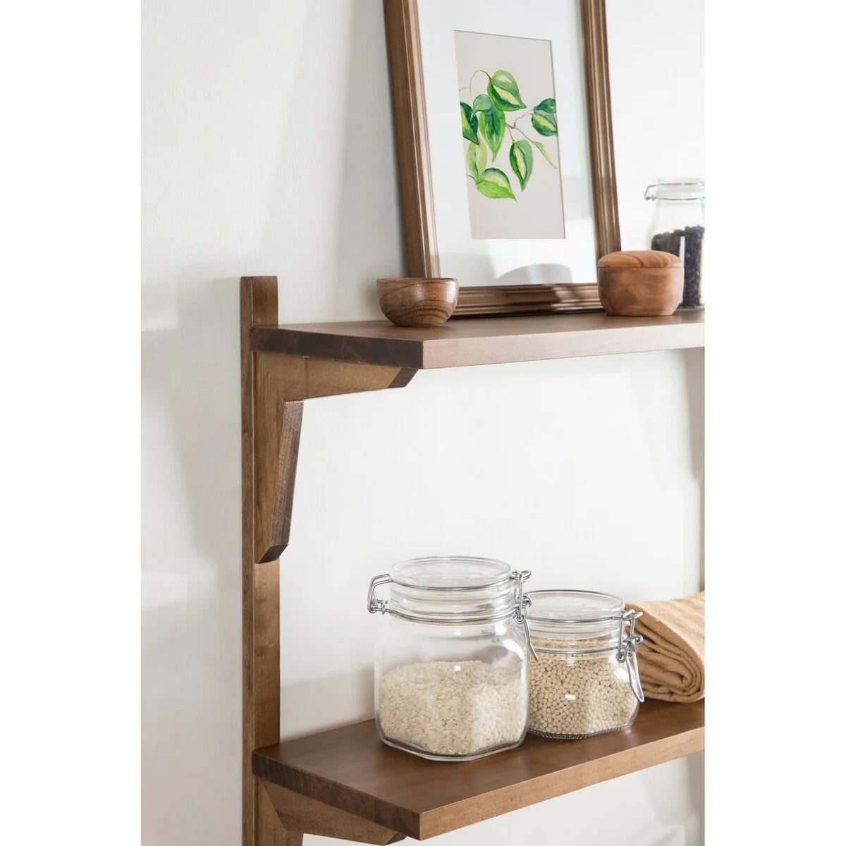 Mid-Century Wall Shelves, 24x8x24 Inch Decorative Wall Mounted Storage and Display Shelving for Home Decor