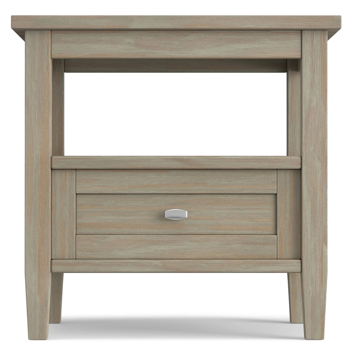 20 Inch Wide Solid Wood Rectangle End Table, Transitional Side Table