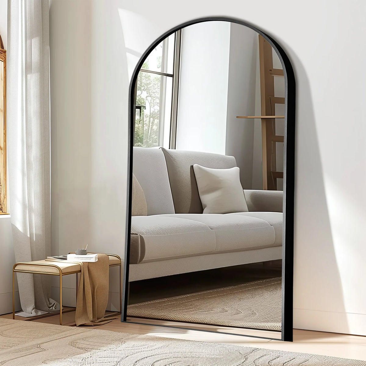 Arched Full Length Floor Mirror, Large Full Body Standing and Wall Mounted Mirror for Bedroom, Living Room and Home Decor