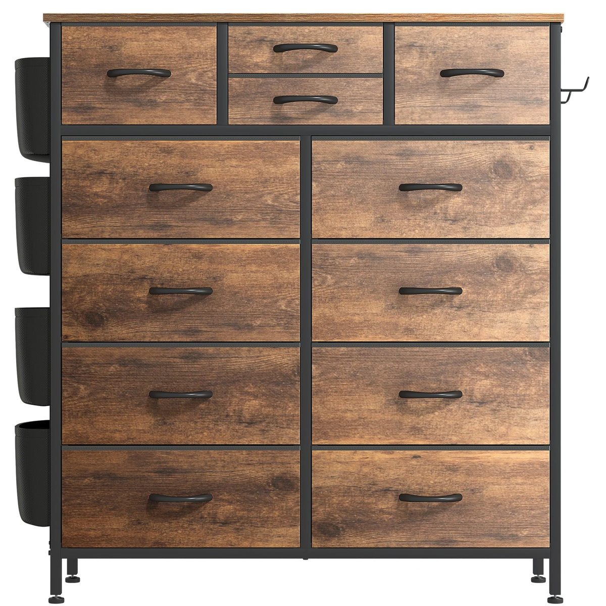 12 Drawer Fabric Dresser, Tall Bedroom Chest of Drawers with Storage