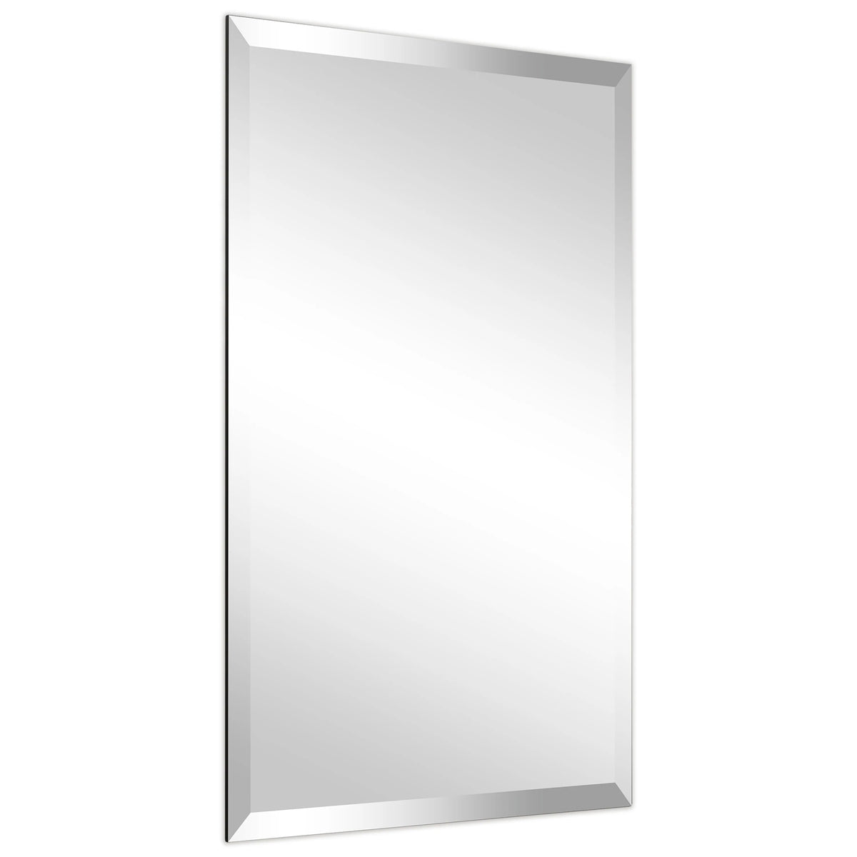 Frameless Beveled Prism Wall Mirror, Clear Square or Rectangular Decorative Mirror for Bathroom, Bedroom and Home Decor