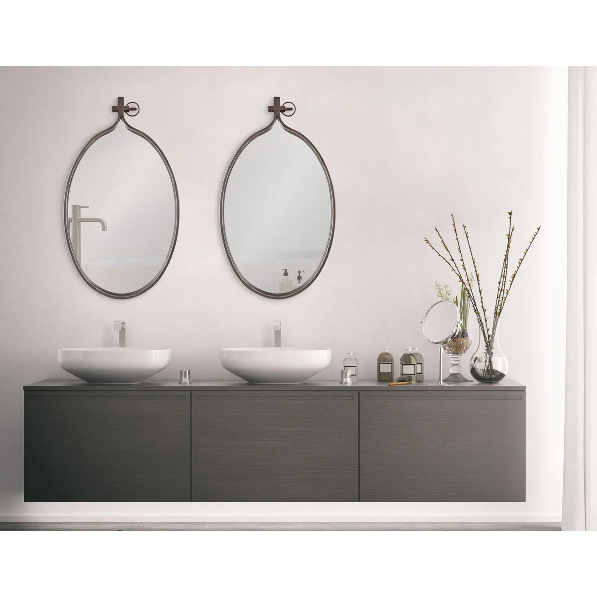 Modern Round Wall Mirror, Decorative Circular Accent Mirror for Living Room, Bedroom and Entryway