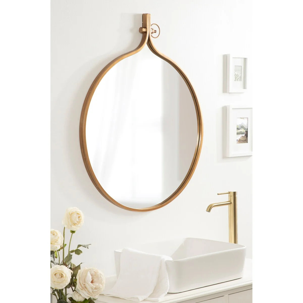 Modern Round Wall Mirror, Decorative Circular Accent Mirror for Living Room, Bedroom and Entryway