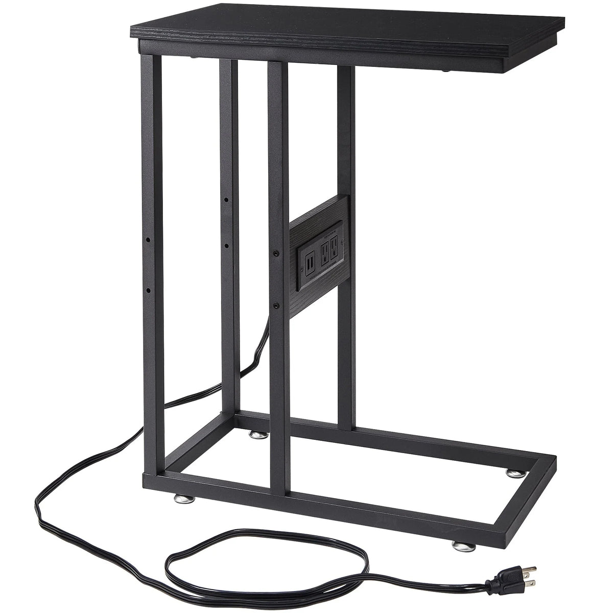 Set of 2 C-Shaped Sofa Side Tables, Small End Tables for Living Room, Bedside and TV Tray
