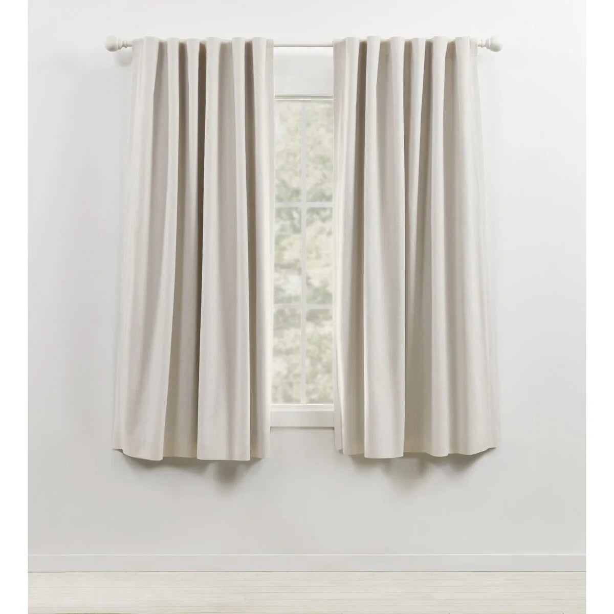 Blackout Curtain Single Panel, Back Tab and Rod Pocket Window Curtain