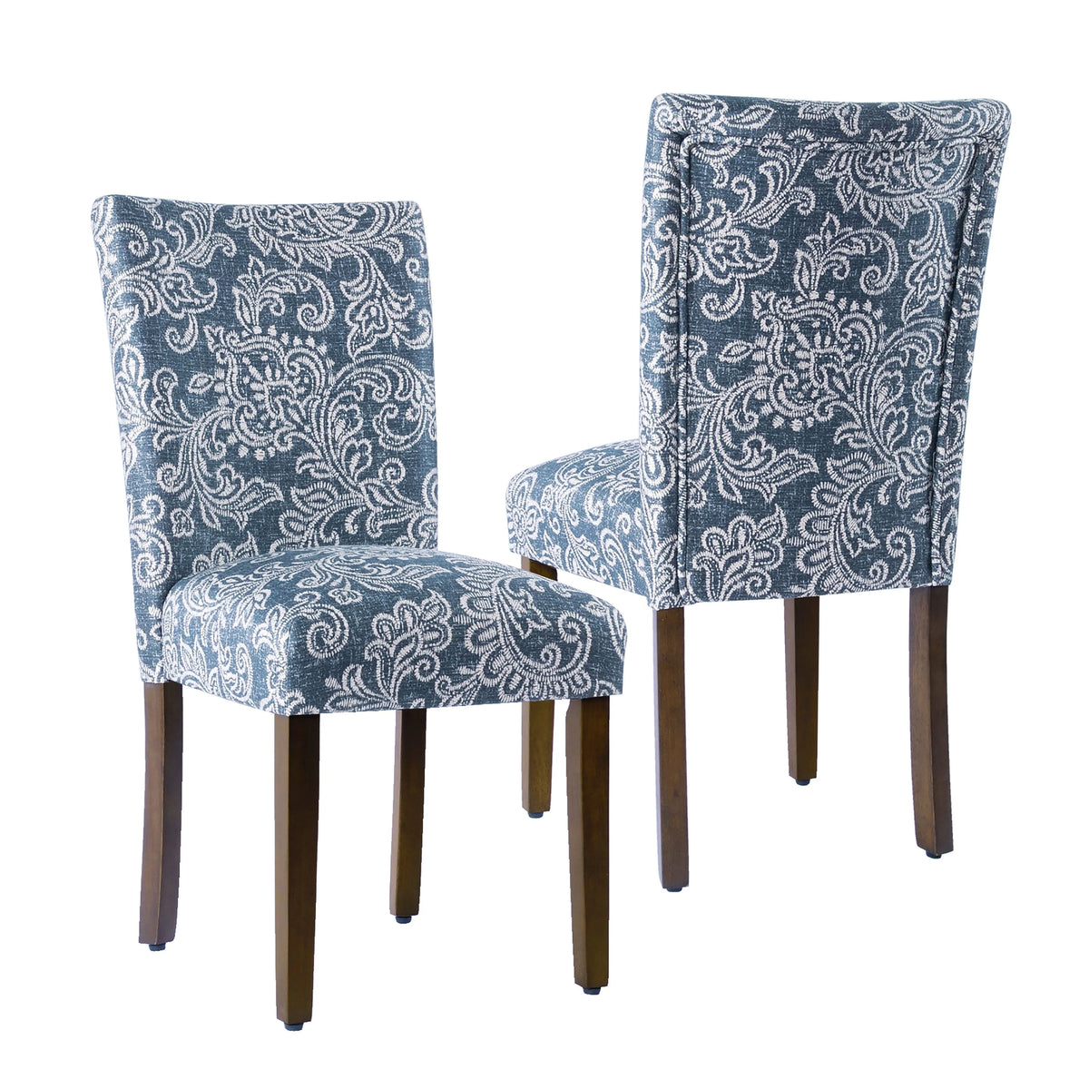 Set of 2 Upholstered Medallion Dining Chairs, Comfortable Parsons Style Chairs for Kitchen and Dining Room