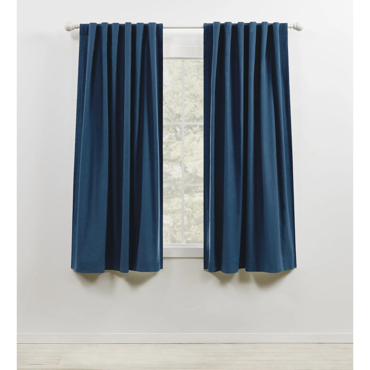 Blackout Single Curtain Panel, Back Tab and Rod Pocket Window Curtain