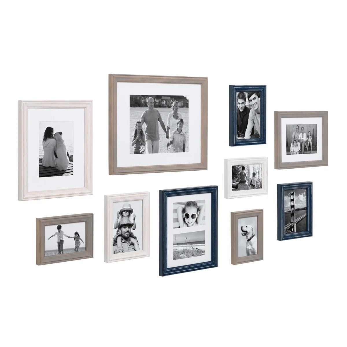 10-Piece Wood Gallery Wall Picture Frame Set, Decorative Photo Display Frames for Living Room, Bedroom and Home Decor