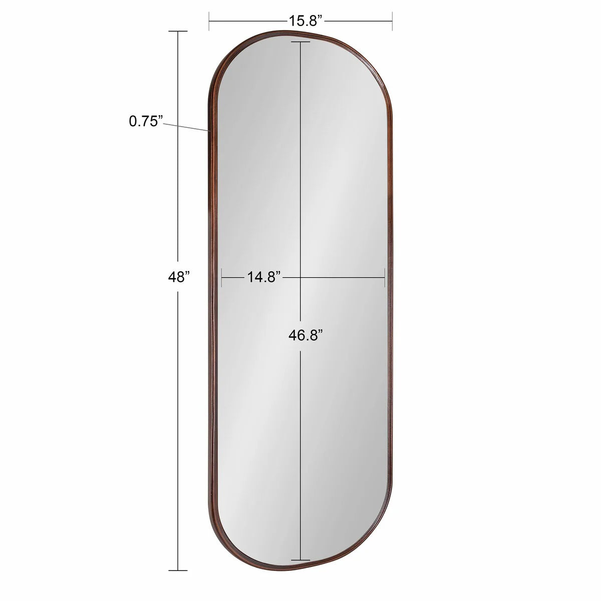 Modern Capsule Framed Wall Mirror, Decorative Oval Accent Mirror for Living Room, Bedroom and Entryway