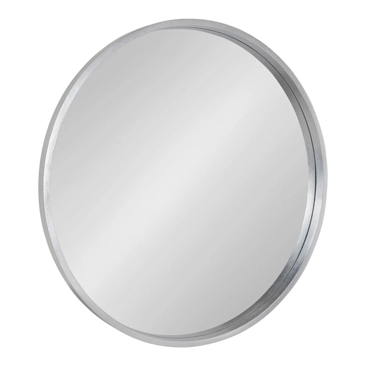 Round Wood Accent Wall Mirror, Modern Decorative Wooden Frame Mirror for Living Room, Bedroom and Entryway