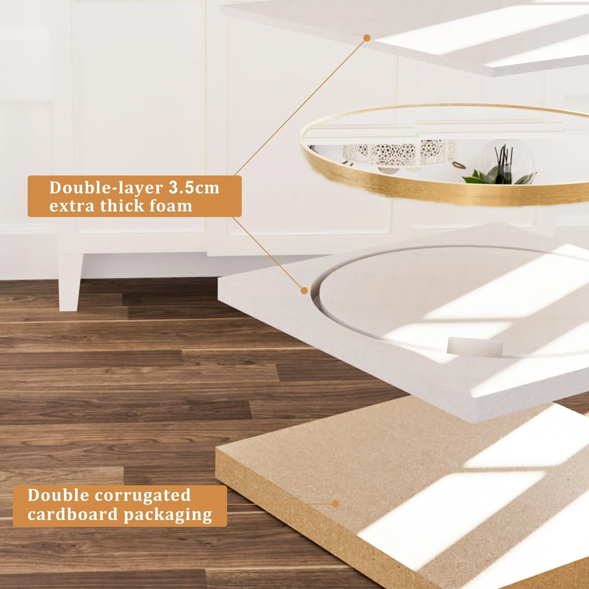 Modern Round Bathroom Vanity Mirror, Wall Mounted Circular Mirror for Bathroom, Bedroom and Home Decor