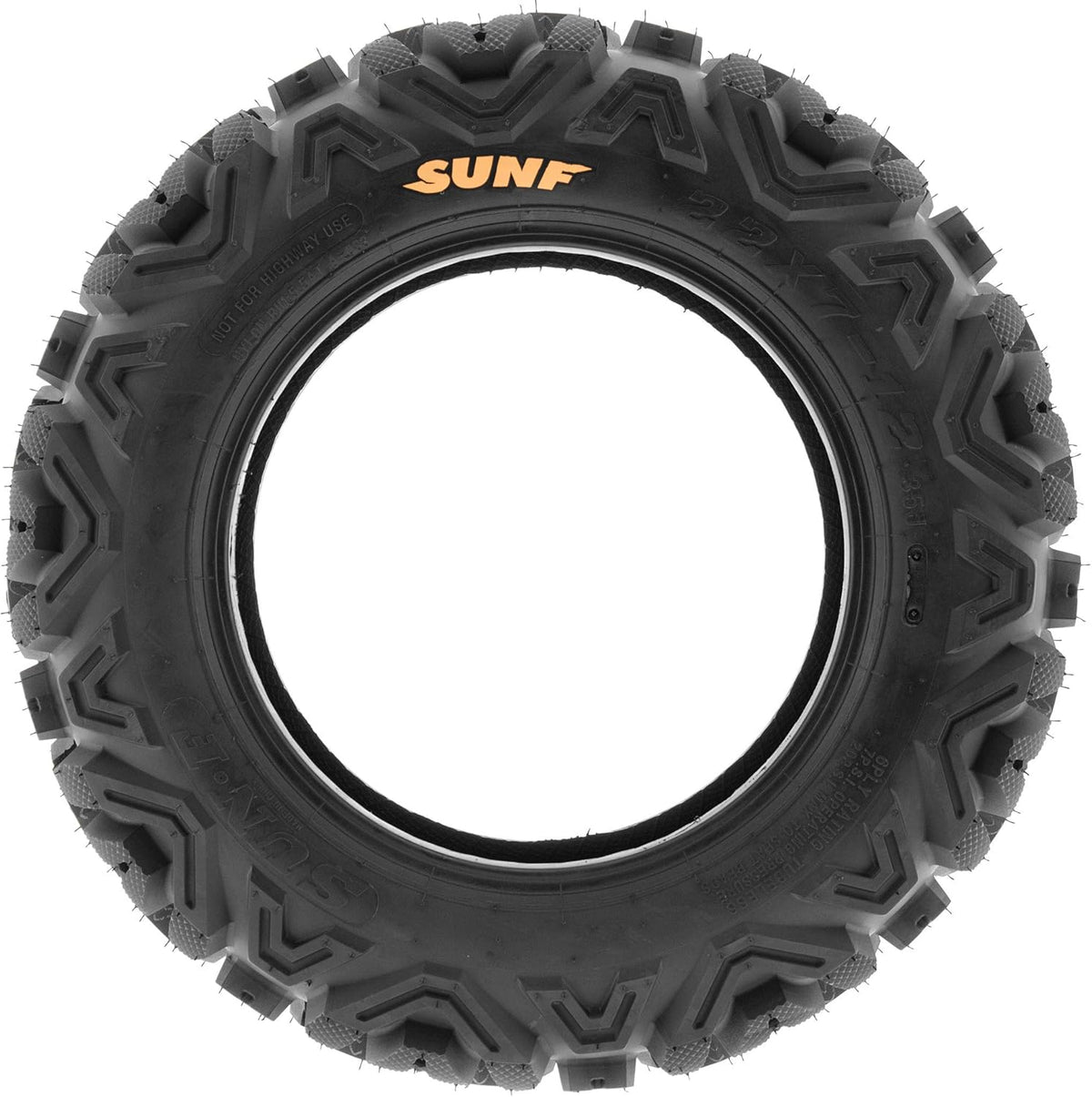 ATV UTV All-Terrain Tires Set of 4, 25X8-12 Front & 25X10-12 Rear Off-Road Replacement Tires