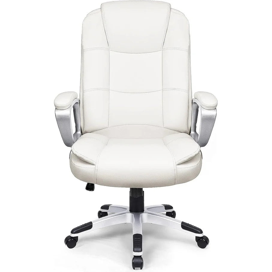 Big and Tall Executive Office Chair, High Back Ergonomic Leather Chair, 400 lb Capacity