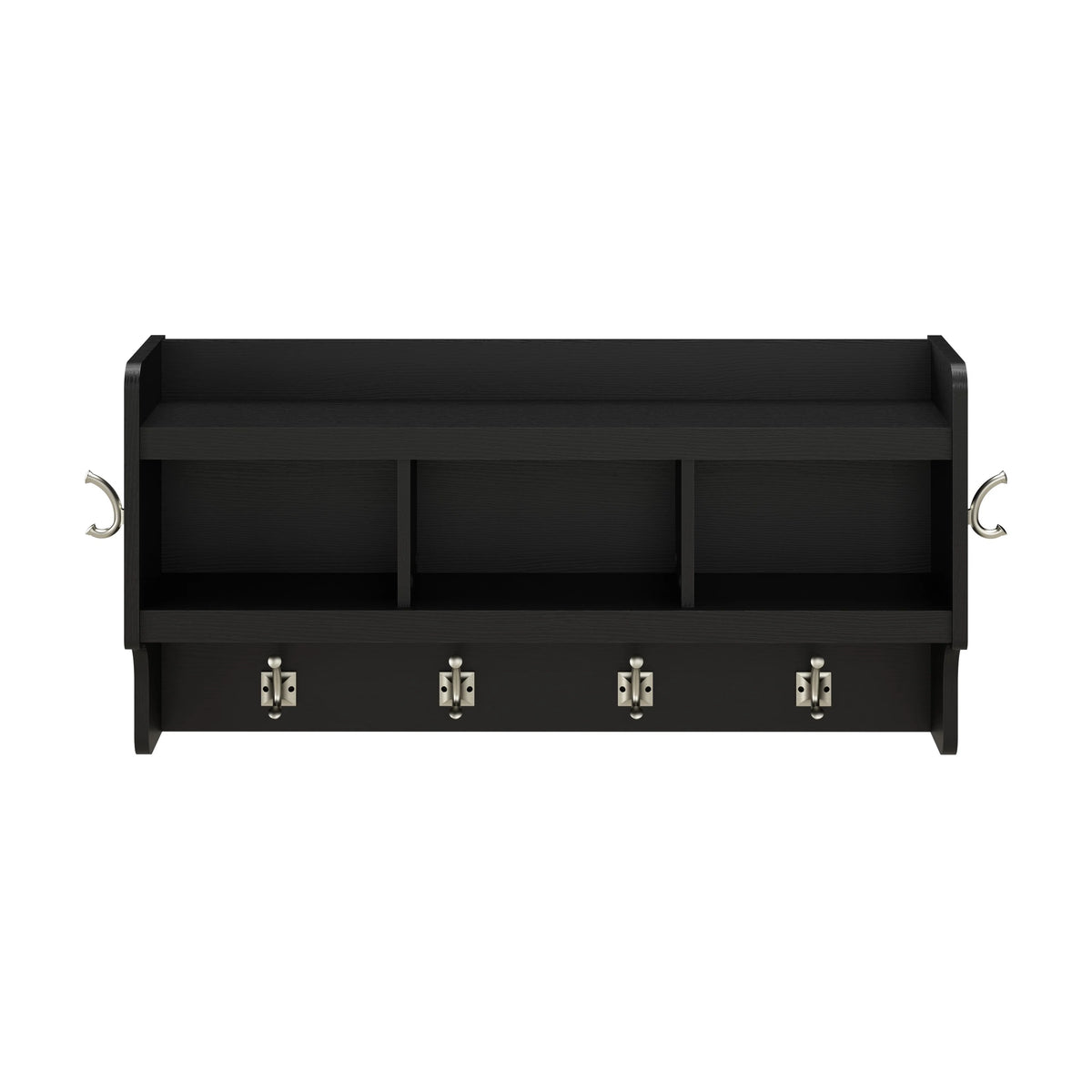 40 Inch Wall Mounted Coat Rack with Shelf, Wooden Entryway Storage and Hanging Organizer