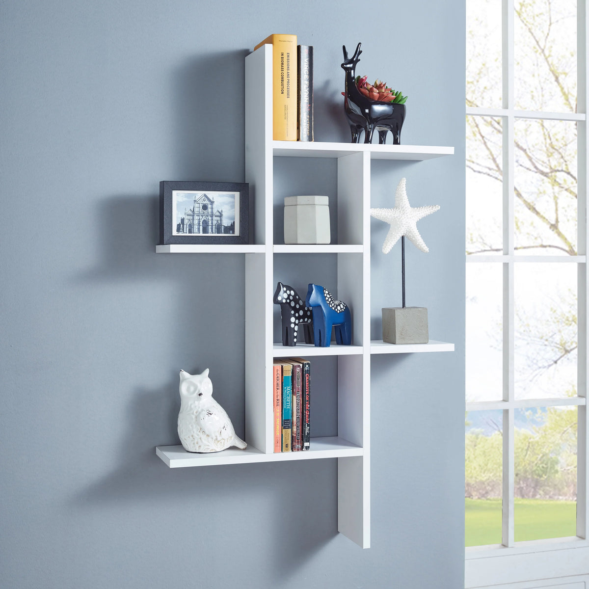 Cantilever Floating Wall Shelf, Modern Decorative Display Shelf for Living Room, Bedroom and Home Storage