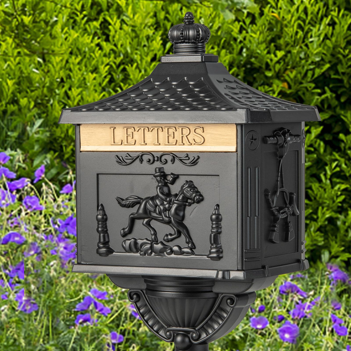 Cast Aluminum Mailbox with Post �� Rustproof Weather-Resistant Mailbox Set