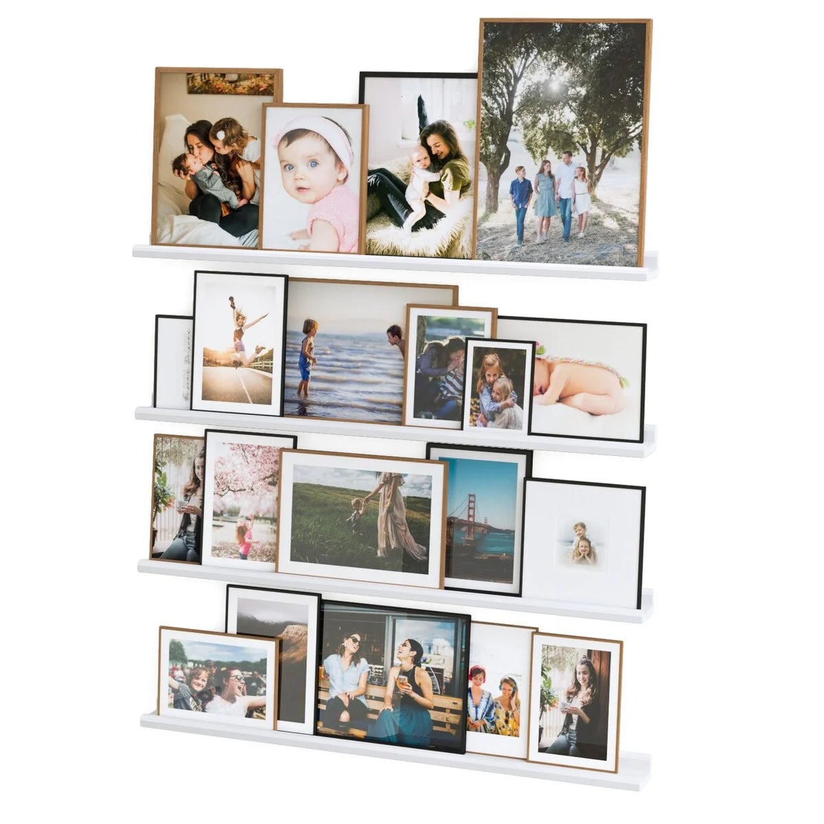 Set of 4 Floating Wall Shelves, 46 Inch Picture Ledge Display Shelves for Photos, Artwork and Home Decor
