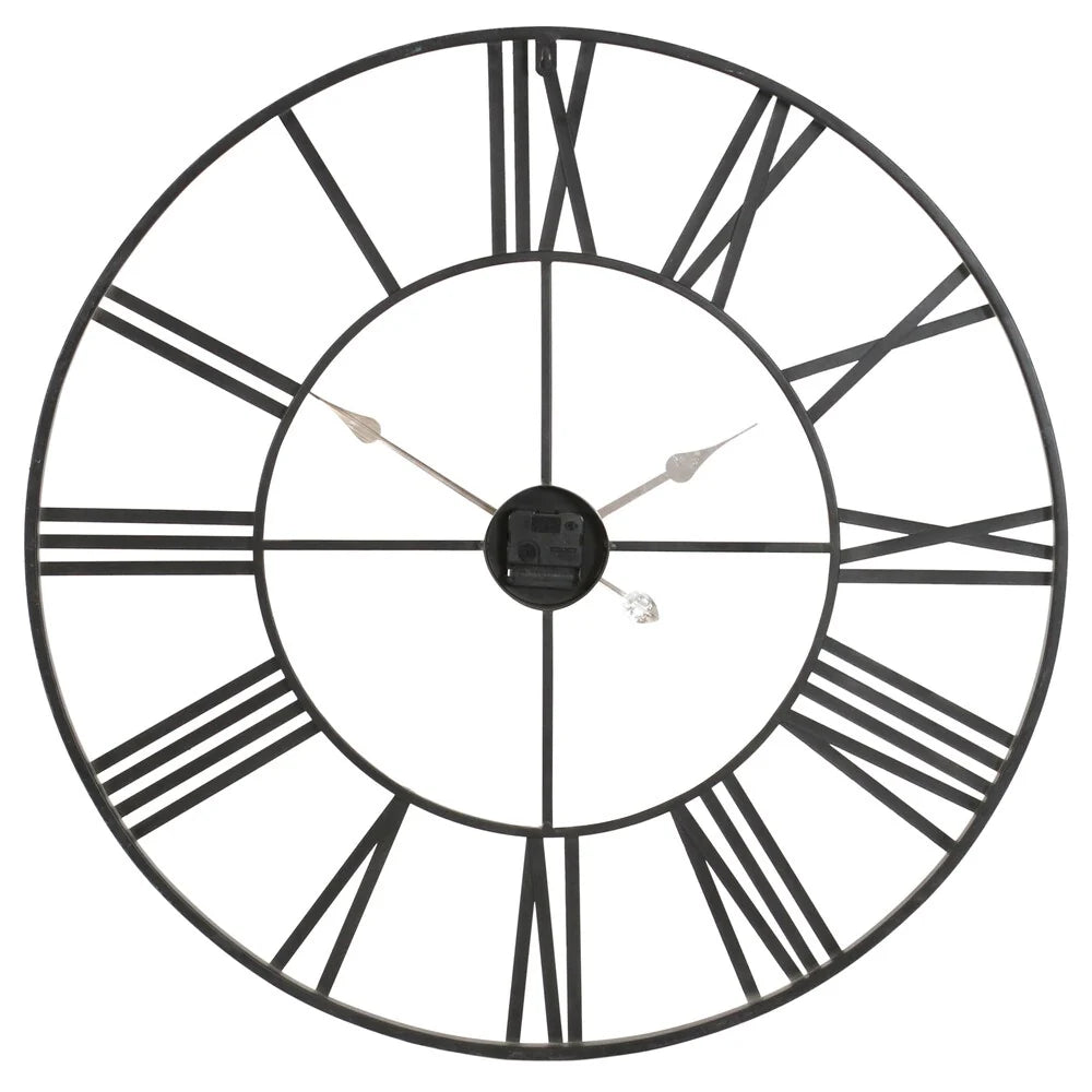 Modern Round Metal Wall Clock, Decorative Circular Hanging Clock for Living Room, Bedroom and Office