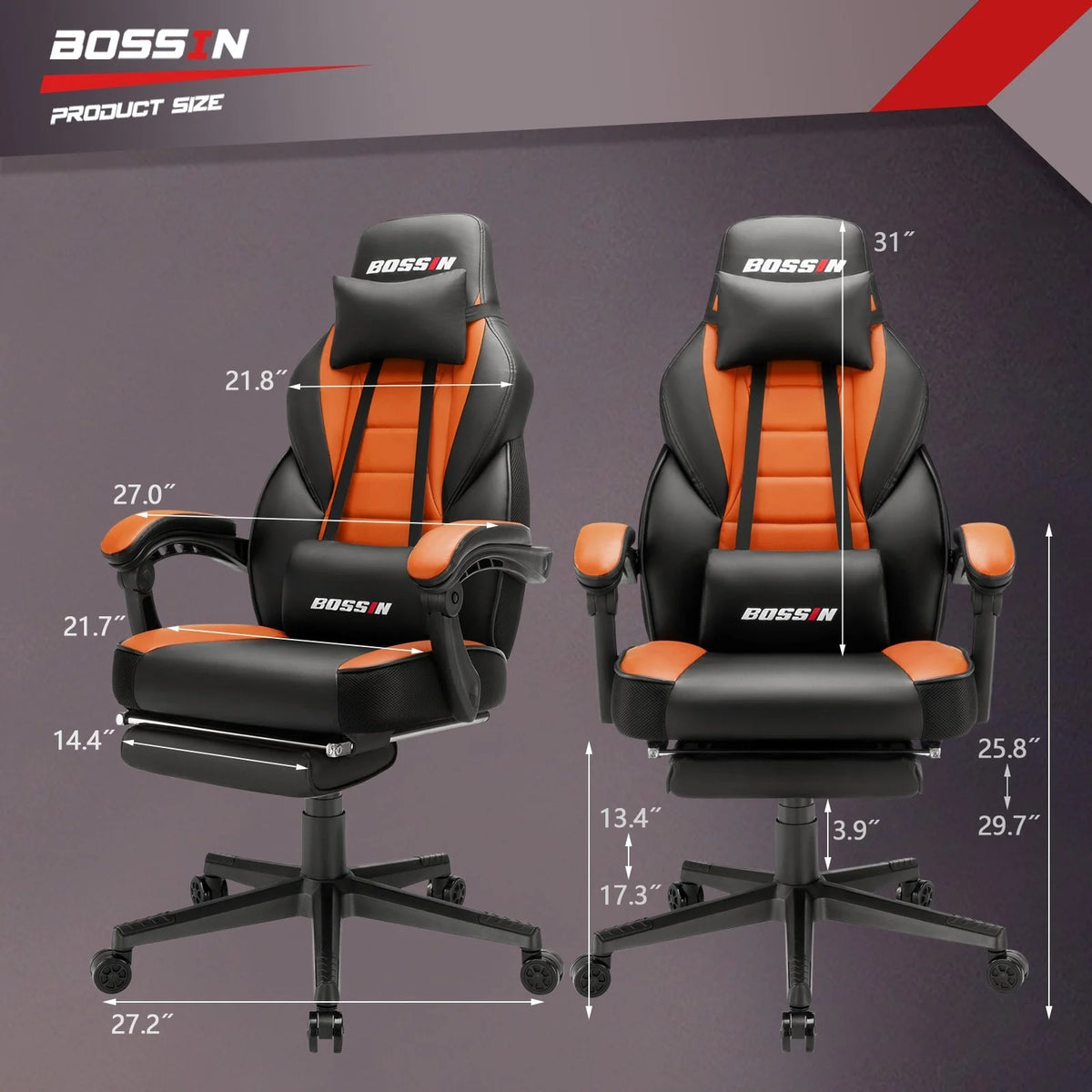 Racing Style Gaming Chair, 300 lbs Big and Tall High Back Computer Chair