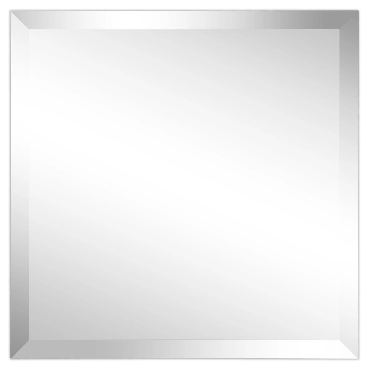 Frameless Beveled Prism Wall Mirror, Clear Square or Rectangular Decorative Mirror for Bathroom, Bedroom and Home Decor