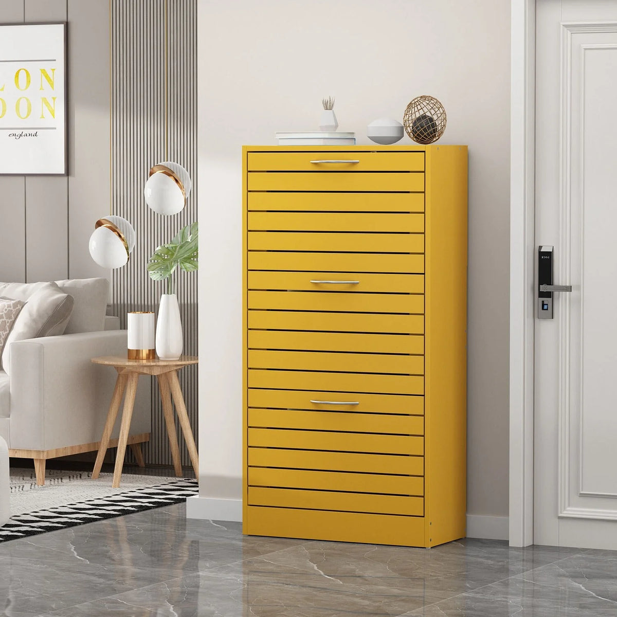 Modern Shoe Storage Cabinet for Entryway and Hallway, Space-Saving Shoe Organizer