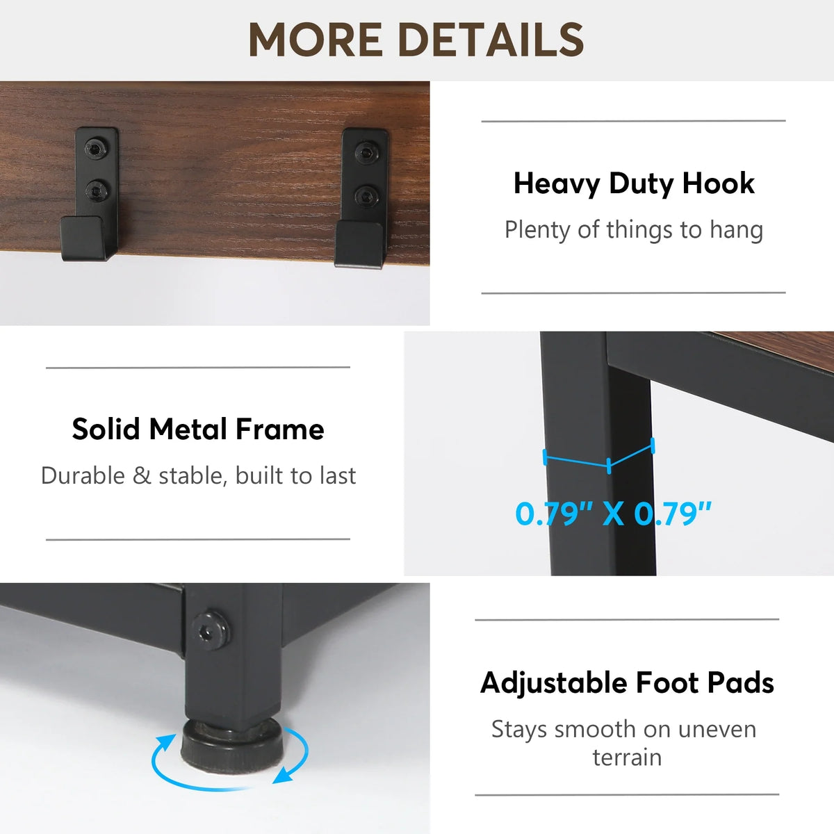 Entryway Coat Rack and Shoe Bench Set, Industrial Hall Tree with Coat and Shoe Storage