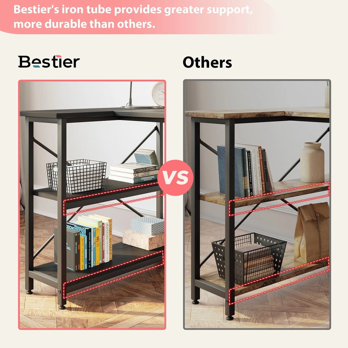 Small L Shaped Computer Desk with Storage Shelves, Compact Corner Workstation for Home Office and Study