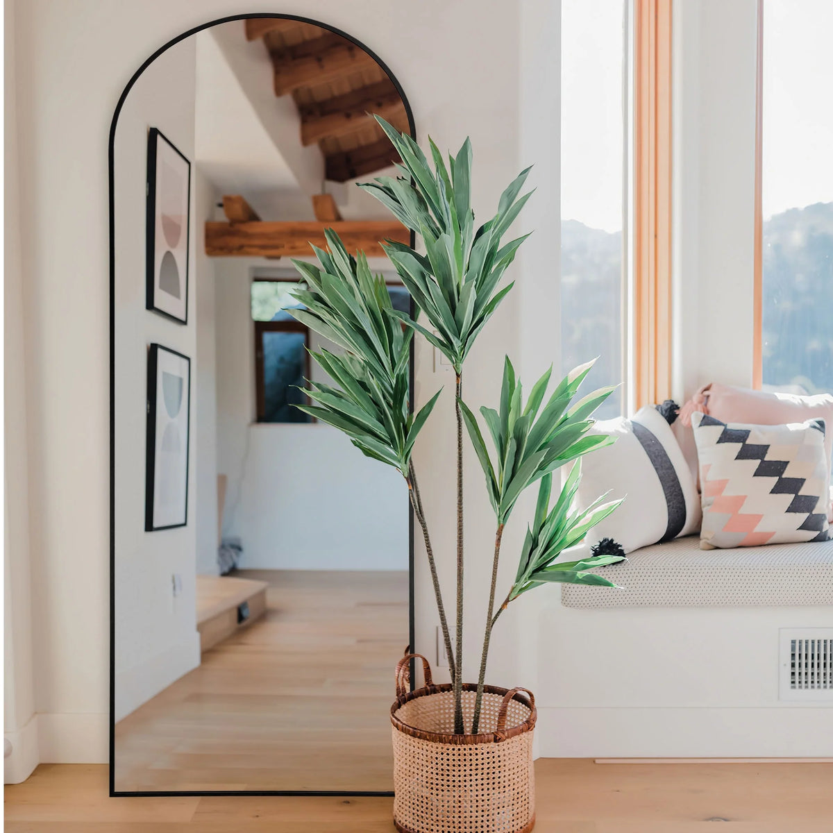 Arched Full Length Floor Mirror, Large Full Body Standing and Wall Mounted Mirror for Bedroom, Living Room and Home Decor
