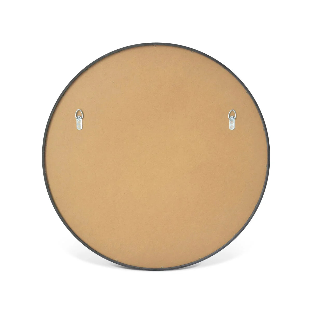 Classic Farmhouse Round Wall Mirror, Wooden Frame Decorative Accent Mirror for Living Room, Bedroom and Entryway