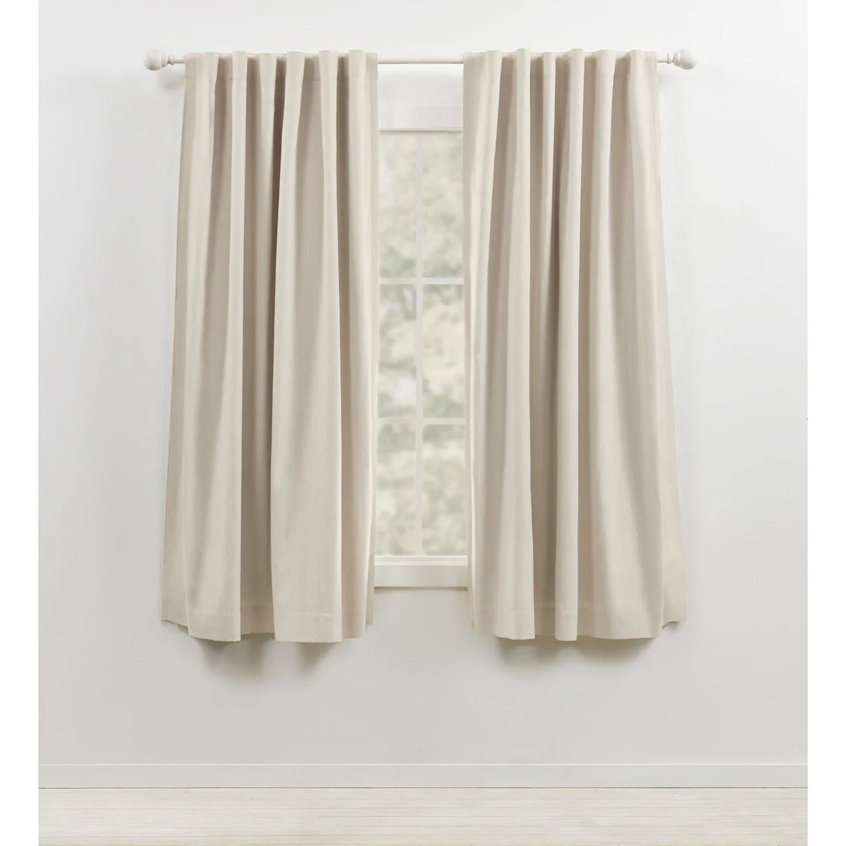 Blackout Curtain Single Panel, Back Tab and Rod Pocket Window Curtain