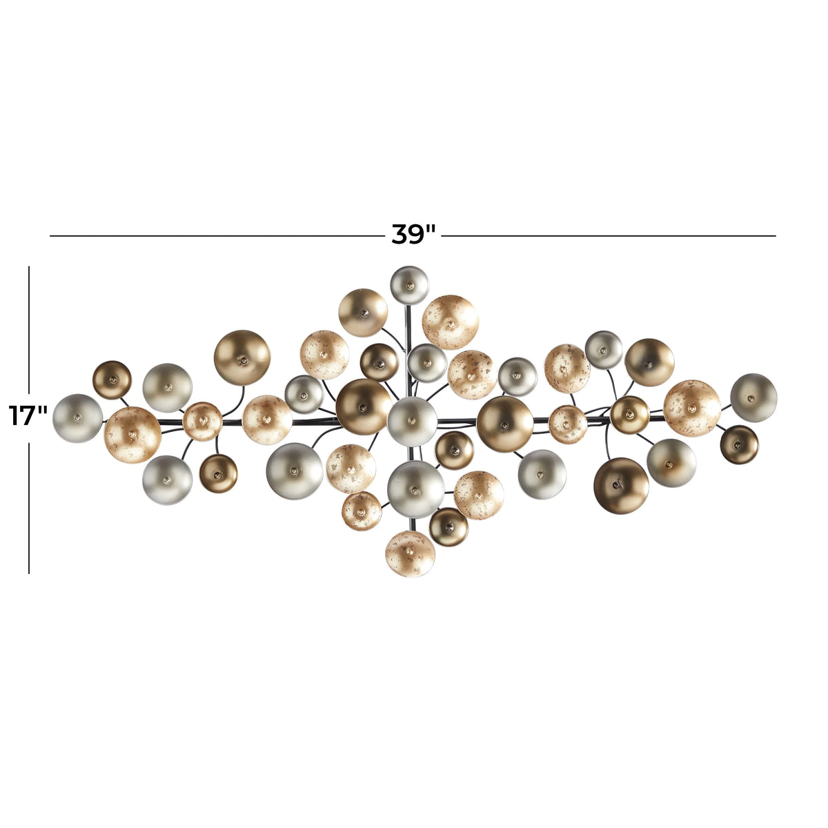 Gold Metal Plate Wall Decor with Textured Pattern, Decorative Wall Art