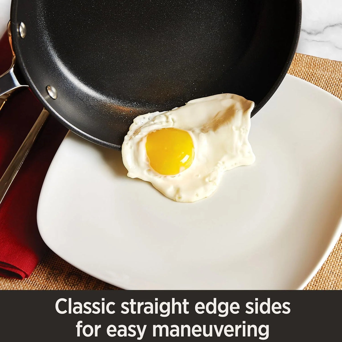 2 Piece Hard Anodized Nonstick Fry Pan Set, Durable Aluminum Skillet Cookware Set for Kitchen Cooking