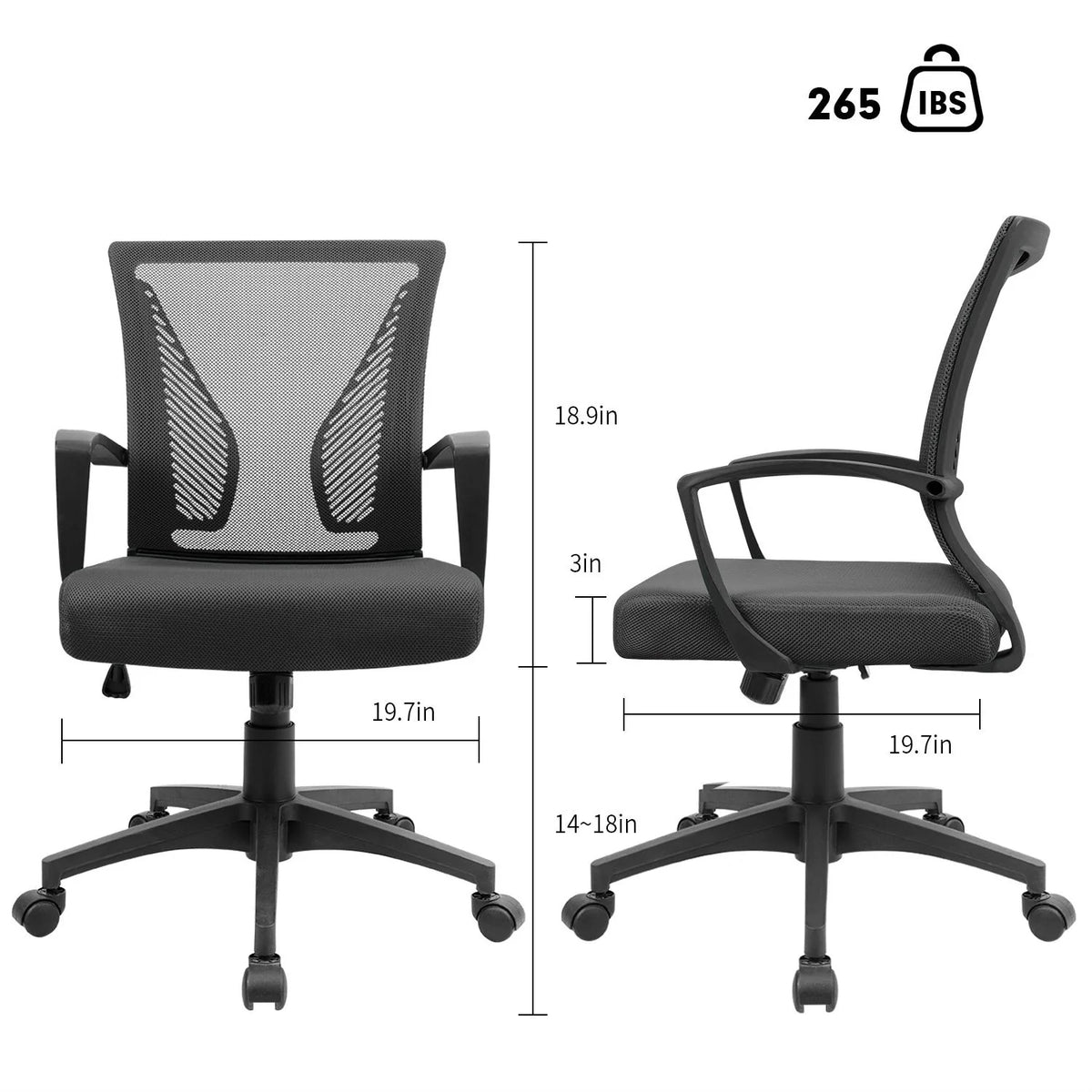 Ergonomic Mesh Office Chair with Lumbar Support, Breathable Computer Desk Chair